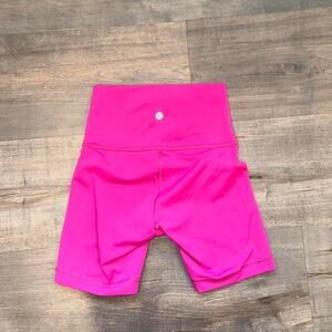 Hot pink lululemon biker shorts